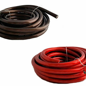 10 GA 10FT RED+10FT BLACK POWER GROUND WIRE CABLE COPPER MIX CAR BOAT RV