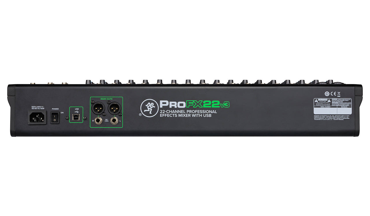 Mackie ProFX22v3, 22-Channel Professional Effects Mixer with USB