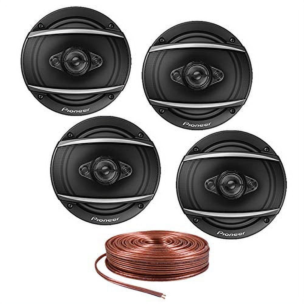 4 Pioneer TS-A1680F 6.5" 4-Way 350W A-Series Coaxial Speakers + 50ft Speaker Wire