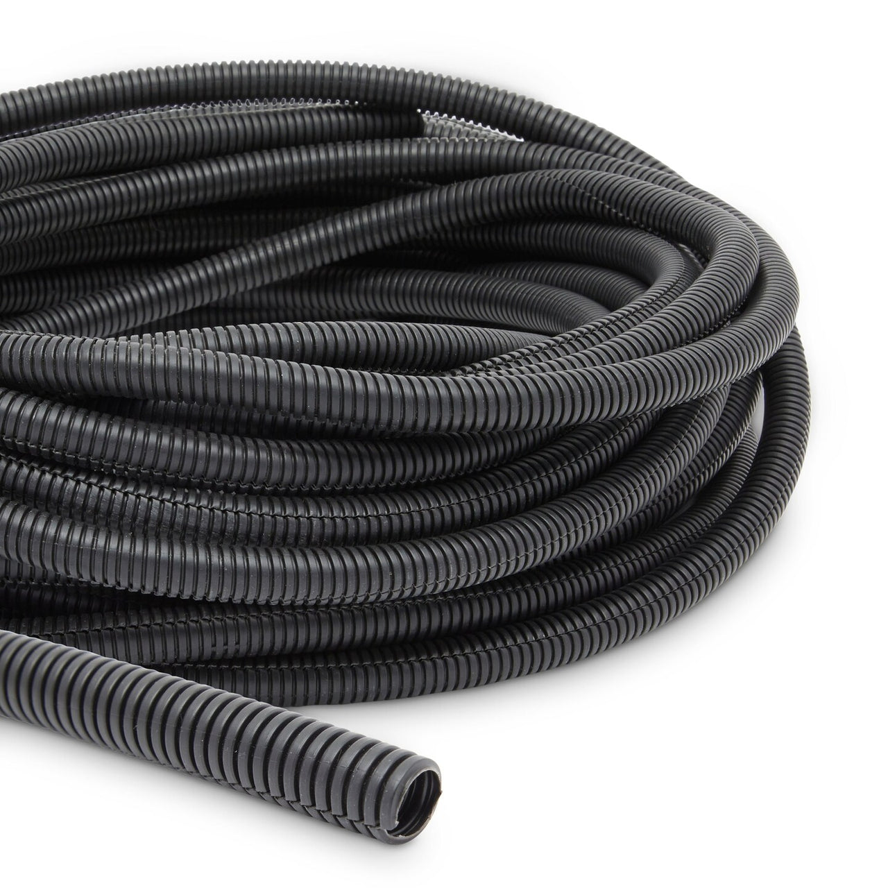 American Terminal 100 Feet Black 3/4" Split Wire Loom Conduit Polyethylene Tubing Black Color Sleeve Tube