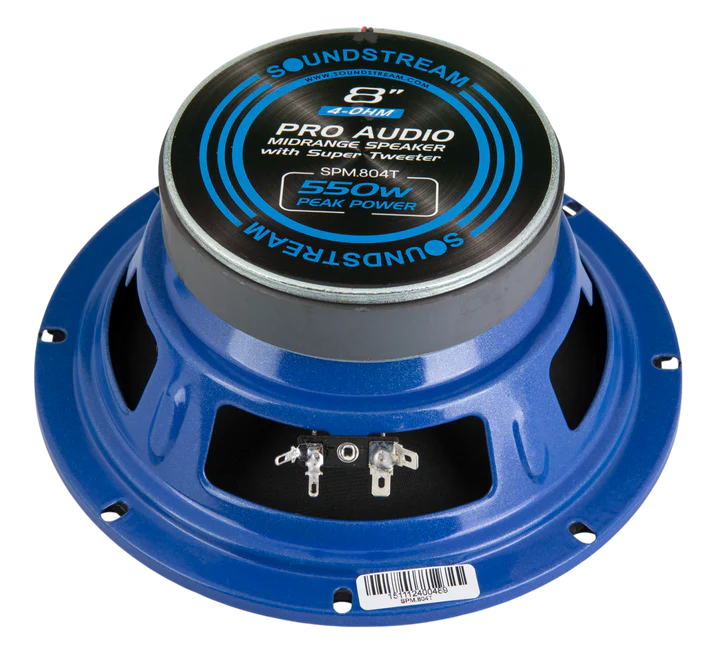 Soundstream SPM.804T 8" Pro Audio Midrange Speaker with Super Tweeter 550W (Pair)