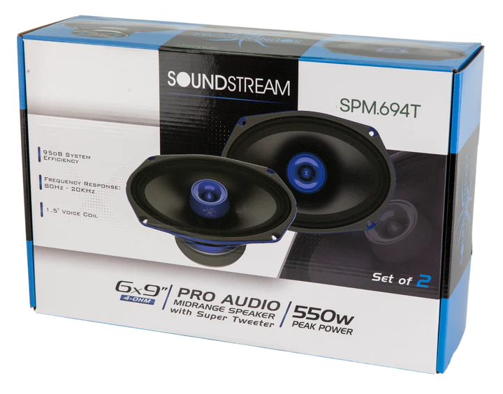 Soundstream SPM.694T 6x9" Pro Audio Midrange Speaker with Super Tweeter 550W (Pair)