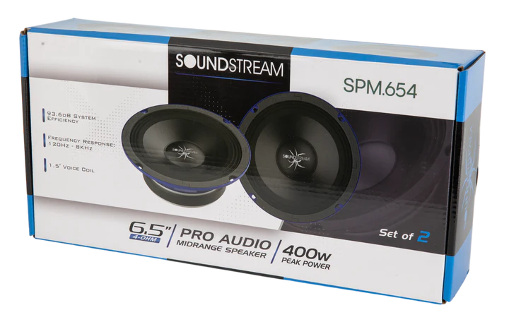 Soundstream SPM.654 6.5" Pro Audio Midrange Speaker 400W Pair