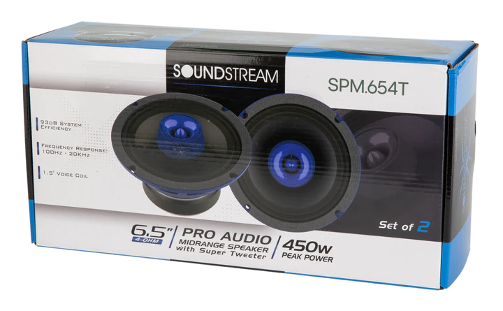 Soundstream SPM.654T 6.5" Pro Audio Midrange Speaker with Super Tweeter 450W (Pair)