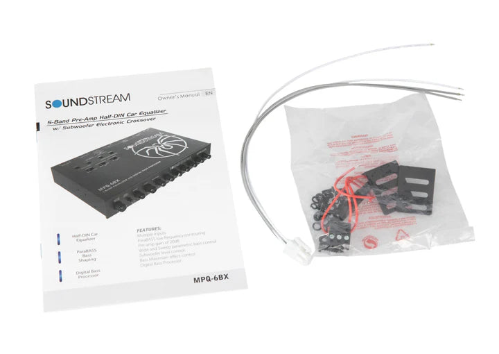 Soundstream MPQ-6BX 1/2 DIN 5-Band Equalizer w/ Digital Bass Reconstruction Processor