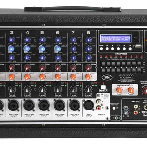 Peavey PVI8500 All In One 8-Channel Powered Mixer + 2 Speakon to 1/4" Speaker Cables