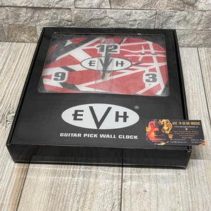 EVH 0227281000 Pick Shape Clock, Red/White/Black Stripes
