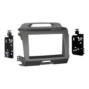 Metra 95-7344G Double DIN Gray Dash Installation Kit - Compatible Fits for Kia Sportage 2011-2016