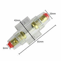 Thumbnail for 10 PACK AGU FUSE HOLDER 4 6 8 10 GAUGE IN LINE GLASS FUSES AWG WIRE GOLD