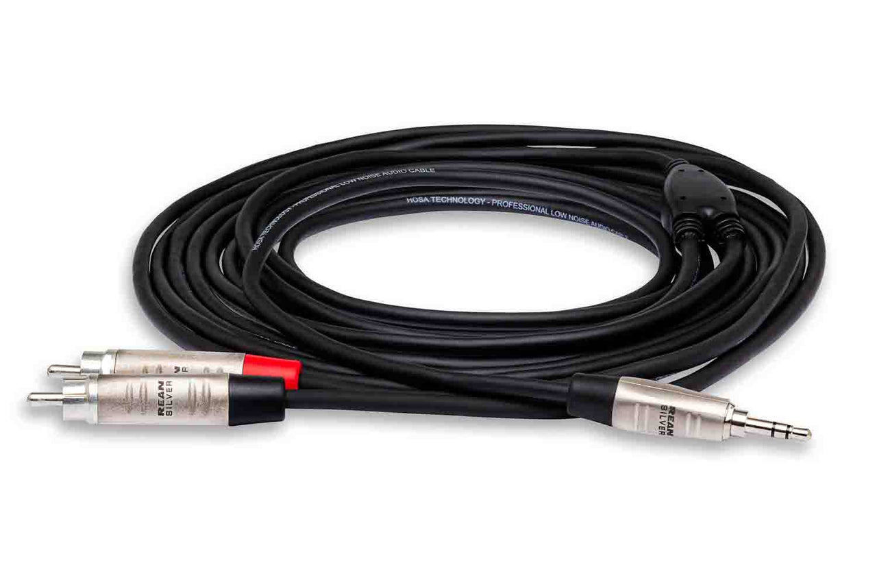 Hosa HMR-010Y Pro Stereo Breakout REAN 3.5 mm TRS to Dual RCA - 10 Feet