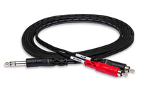 Thumbnail for Hosa TRS-202 Insert Cable, 1/4 in TRS to Dual RCA – 6 Feet