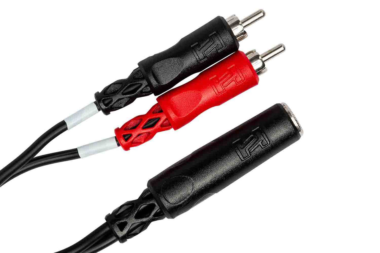 Hosa YPR-257 Stereo Breakout Cable, 1/4 in TRSF to Dual RCA