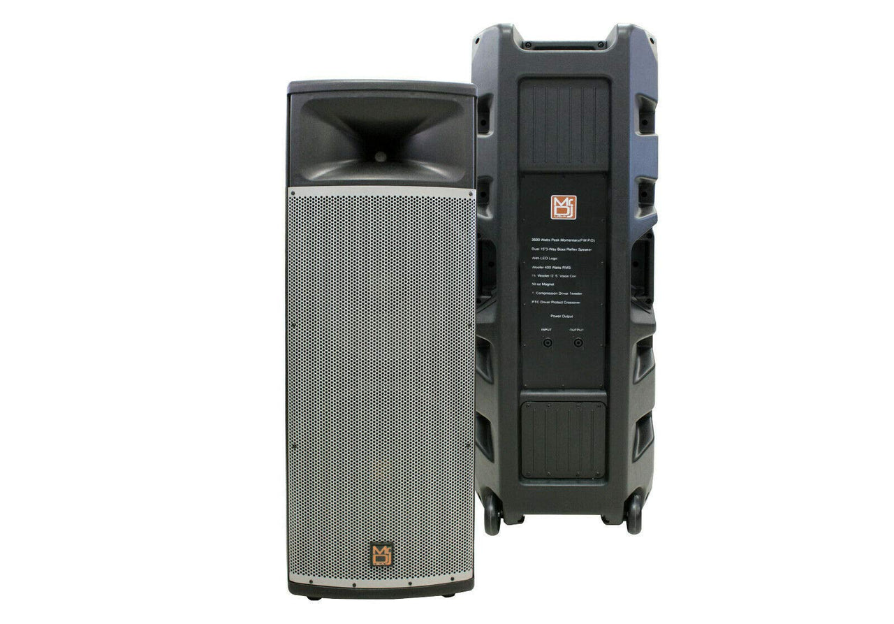 MR DJ PRO215S PA DJ Passive Speaker Dual 15” 3-Way Full-Range Passive DJ PA Multipurpose Live Sound Loudspeaker