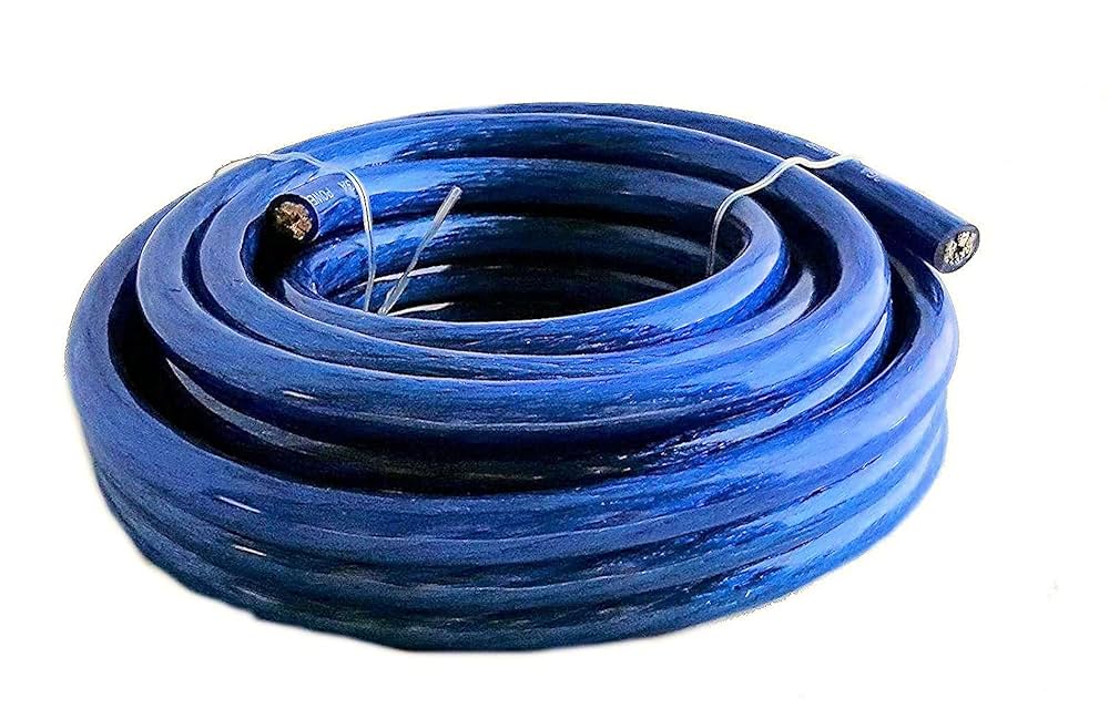 30 Feet Premium 0 Gauge Blue & Black Power + Ground Wire Cable 1/0 Gauge Car Audio