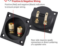 Thumbnail for American Terminal 2PCS 2.2 Inch Square 2-Way Speaker Box Terminal Cup Binding Post Subwoofer Box Speaker Terminal for DIY Home Car Stereo Speaker Subwoofer