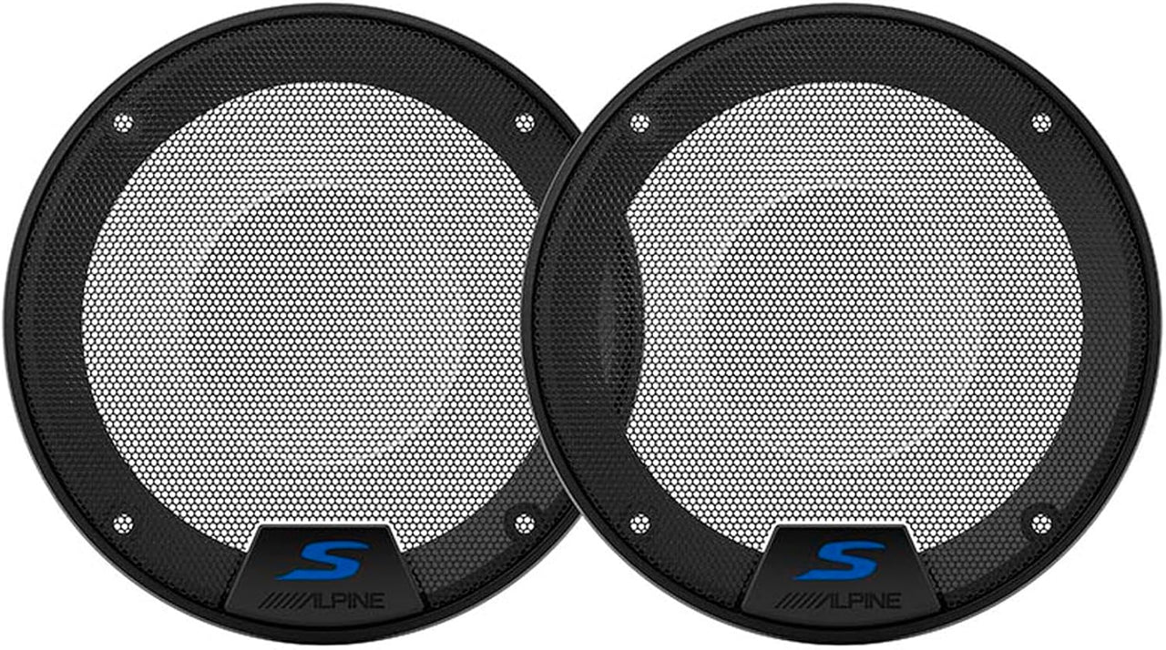 Alpine S2-S50 S-Series 5.25" Coaxial & KTE-S50G 5.25" S-Series Speaker Grill Bundle