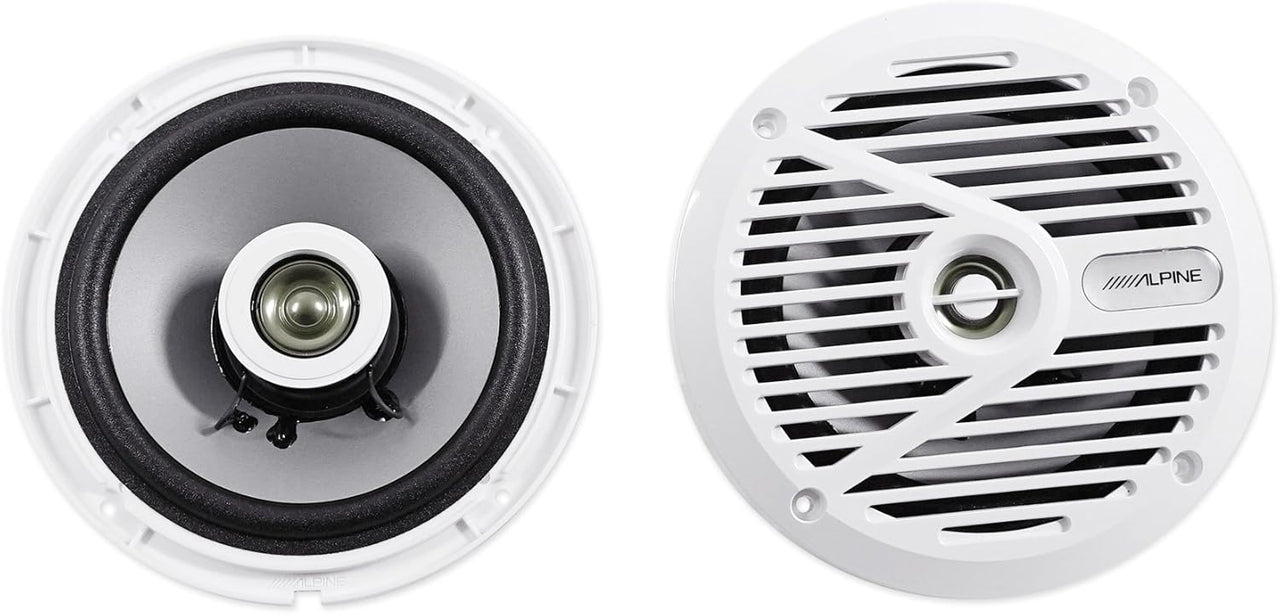 Alpine SPS-M601W 6.5” Coaxial 2-Way Marine Speaker with White Grilles