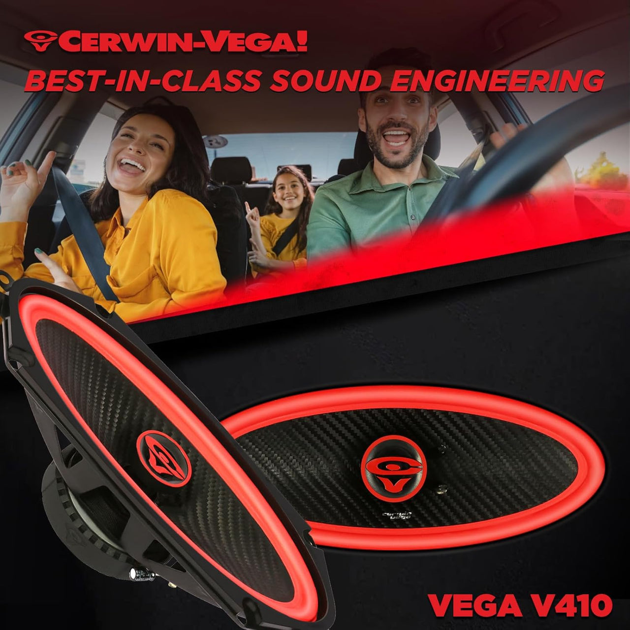 Cerwin Vega V410 2025 Edition - 4"x10" 2-Way Coaxial Full Range Speakers (4Ω) - V410
