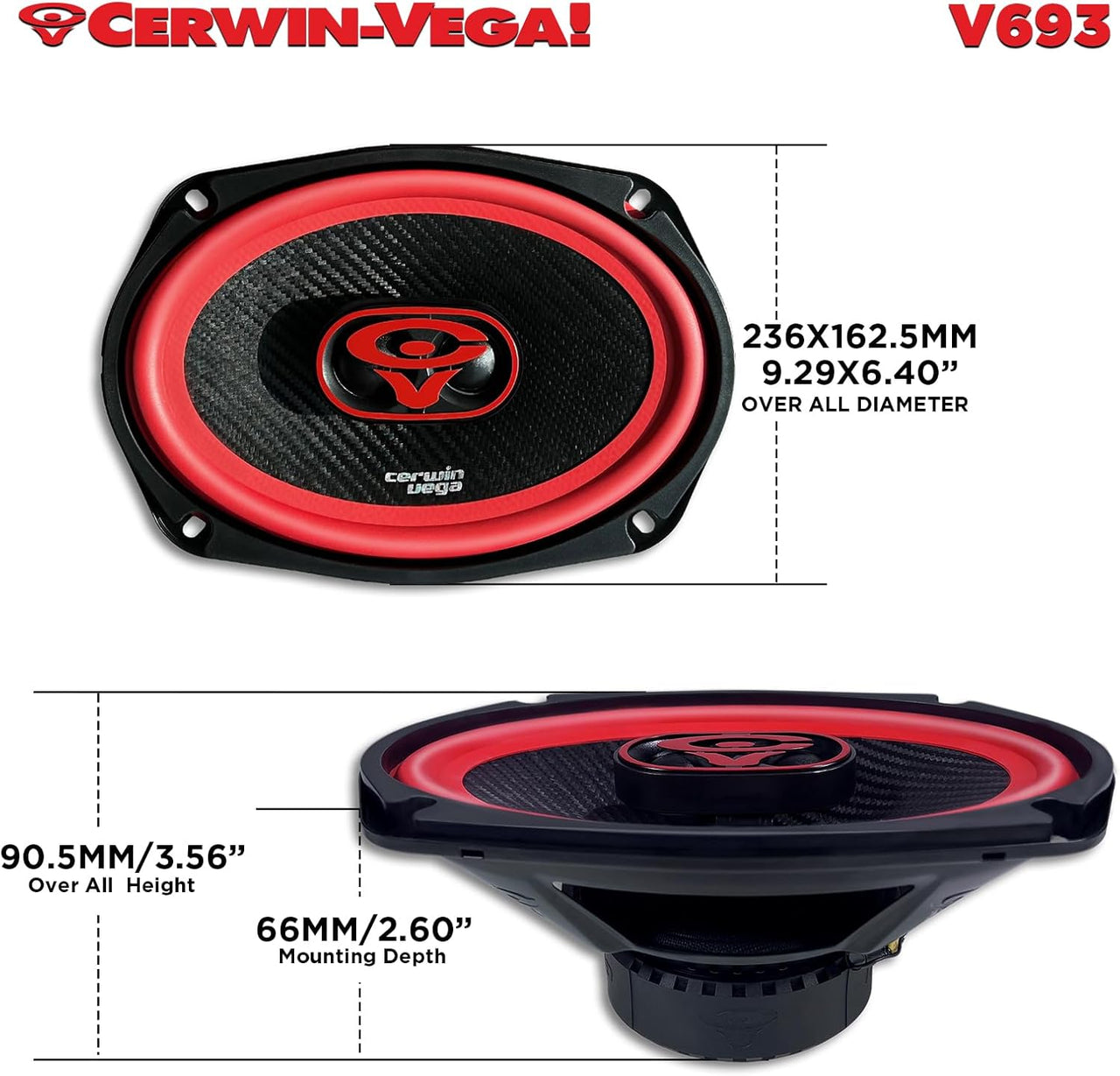 Cerwin Vega V693 2025 Edition - 6"x9" 3-WAY FULL RANGE SPEAKERS