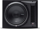 Rockford Fosgate P2-1X12 12" Subwoofer Loaded Enclosure with 800W Peak Power and sleek design.