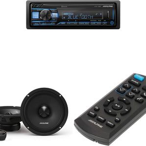 Alpine UTE-73BT Multimedia Receiver + RUE-4360 Remote + DM-65C-G 6.5" Component 2-Way Bundle