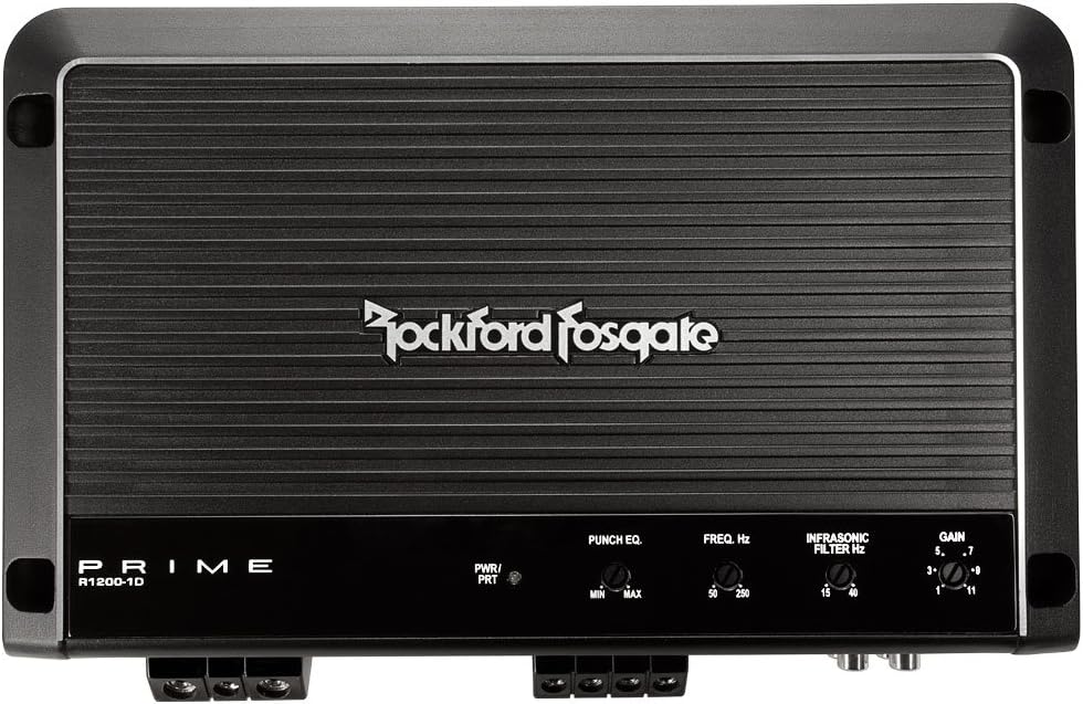 Rockford Fosgate Prime R1200-1D 1200W RMS Prime Class-D Monoblock 1-Ohm Amplifier