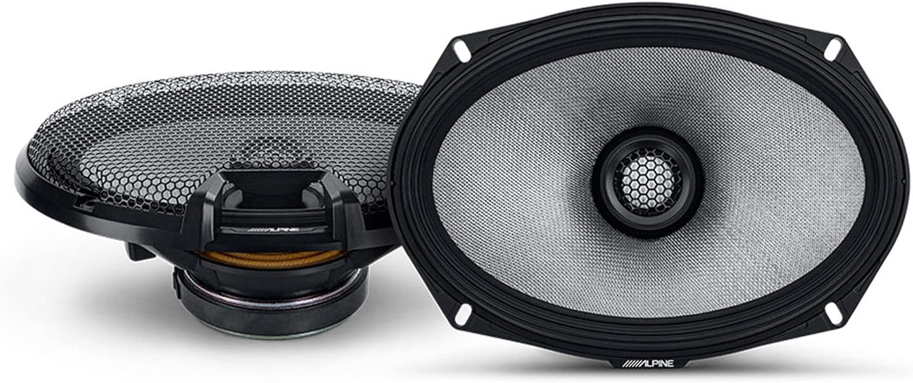 2 Alpine R2-S69 6x9 Inch Car Speaker 600W R-Series Coaxial 2-Way Speakers