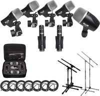 Thumbnail for CAD Audio Stage7 7-Piece Drum Instrument Mic Carrying Case + 2 Mic Stands & 2 Kick Stands + 7 XLR Mic Cables