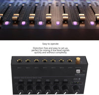 Thumbnail for MR DJ MX600 Ultra Low-Noise 6-Channel Line Mixer Stereo/Single Track Switch Microphone