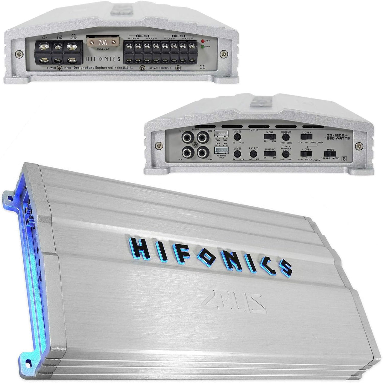 Hifonics ZG-1200.4 Hifonics 1200 Watts ZEUS Gamma 4-Channel Car Audio Amplifier