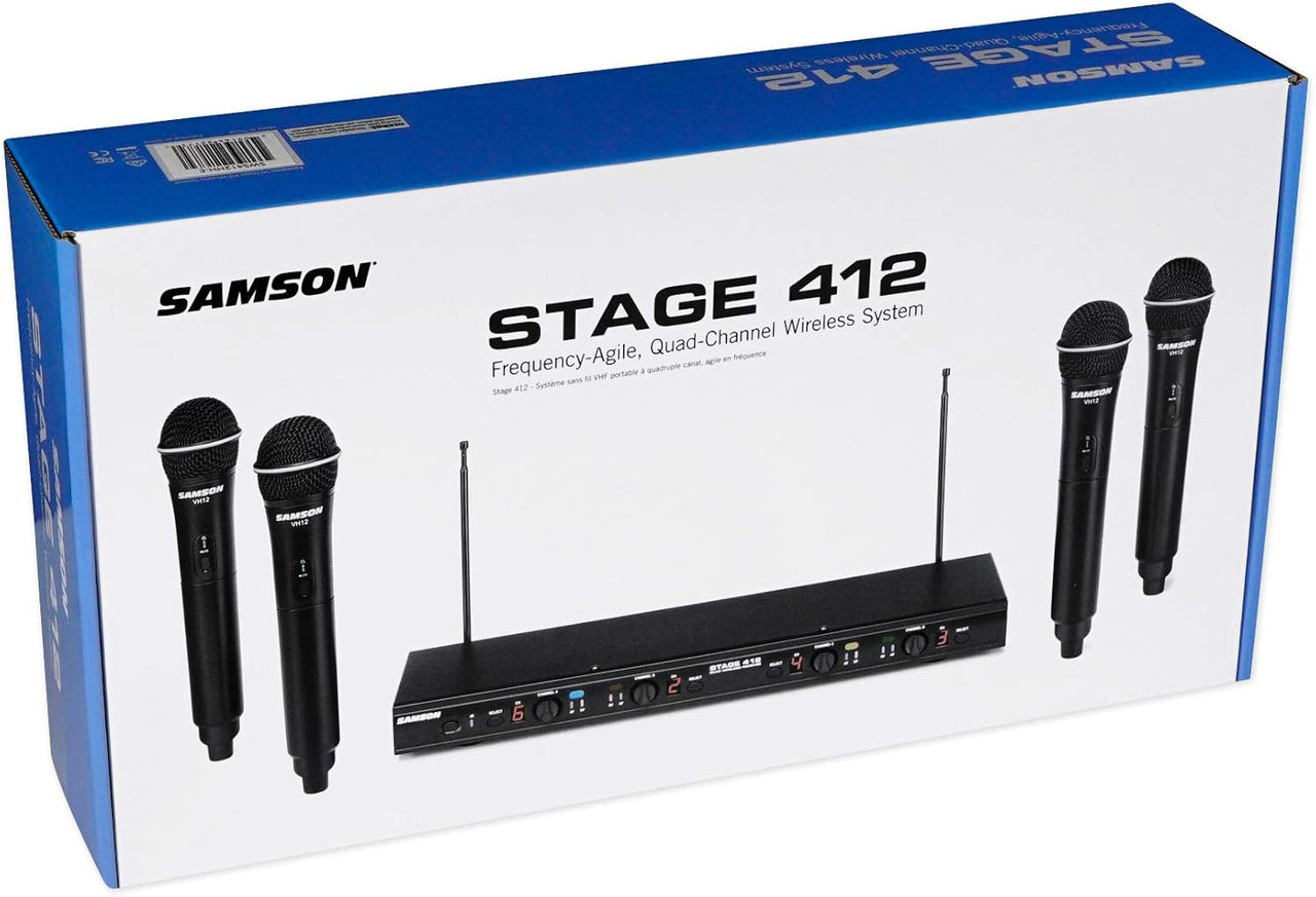 Samson Stage 412 Four-channel Handheld VHF Wireless System with Handheld Microphone