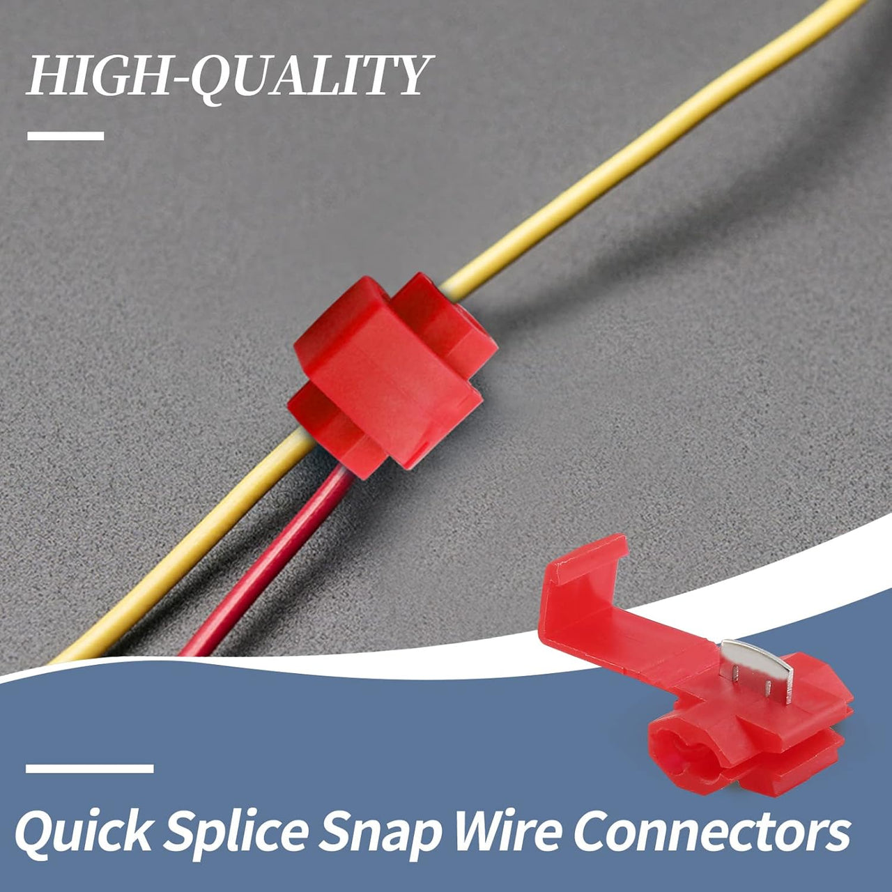 Absolute 100pcs Quick Splice Wire Terminals Snap Lock Red 18-22 AWG