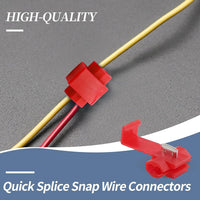 Thumbnail for Absolute 100pcs Quick Splice Wire Terminals Snap Lock Red 18-22 AWG