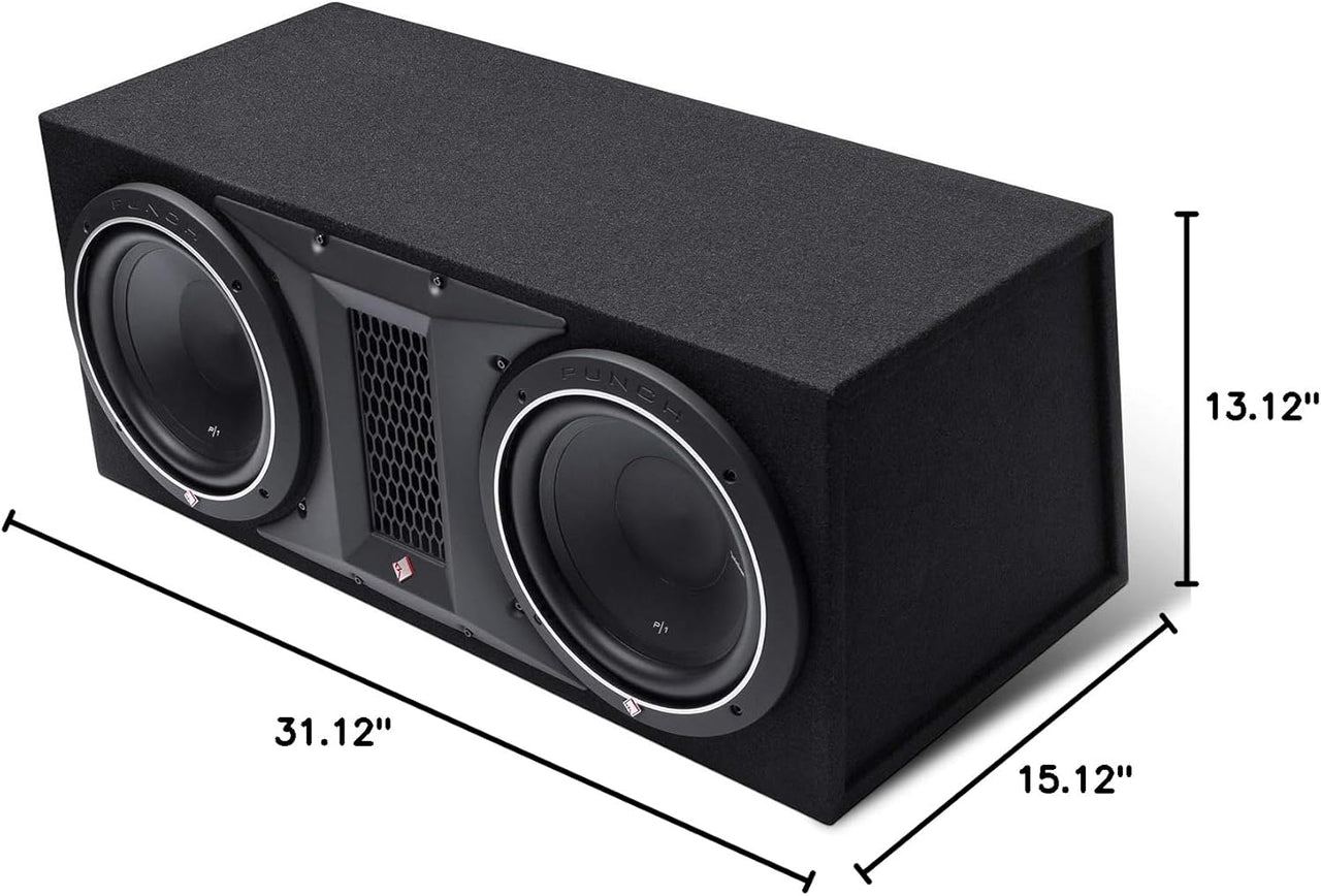 Rockford Fosgate P300X1 Amplifier & P1 2X10" Ported Loaded Enclosure Subwoofer