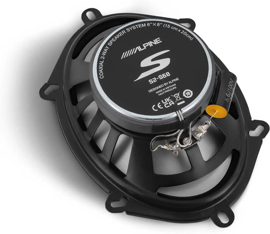 Alpine S2-S68 460W Max (150W RMS) 6x8/5x7" Type S Series 2-Way Coaxial Car Speakers