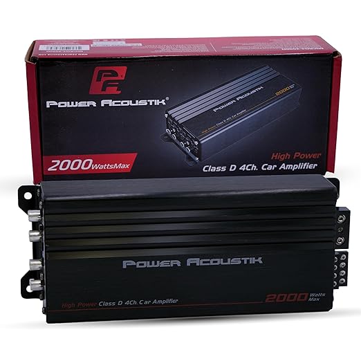 Power Acoustik 2,000W Class D Compact 4-Channel Car Amplifier