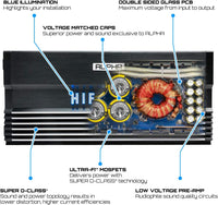 Thumbnail for Hifonics A1000.2D 1000 Watt 2-Channel Class-D Compact Car Audio Amplifier & 4G Amp Kit