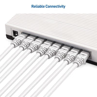 Thumbnail for 10 Cat6a Ethernet Network Patch Cable RJ45 23AWG 600M Solid Copper Wire 3' White
