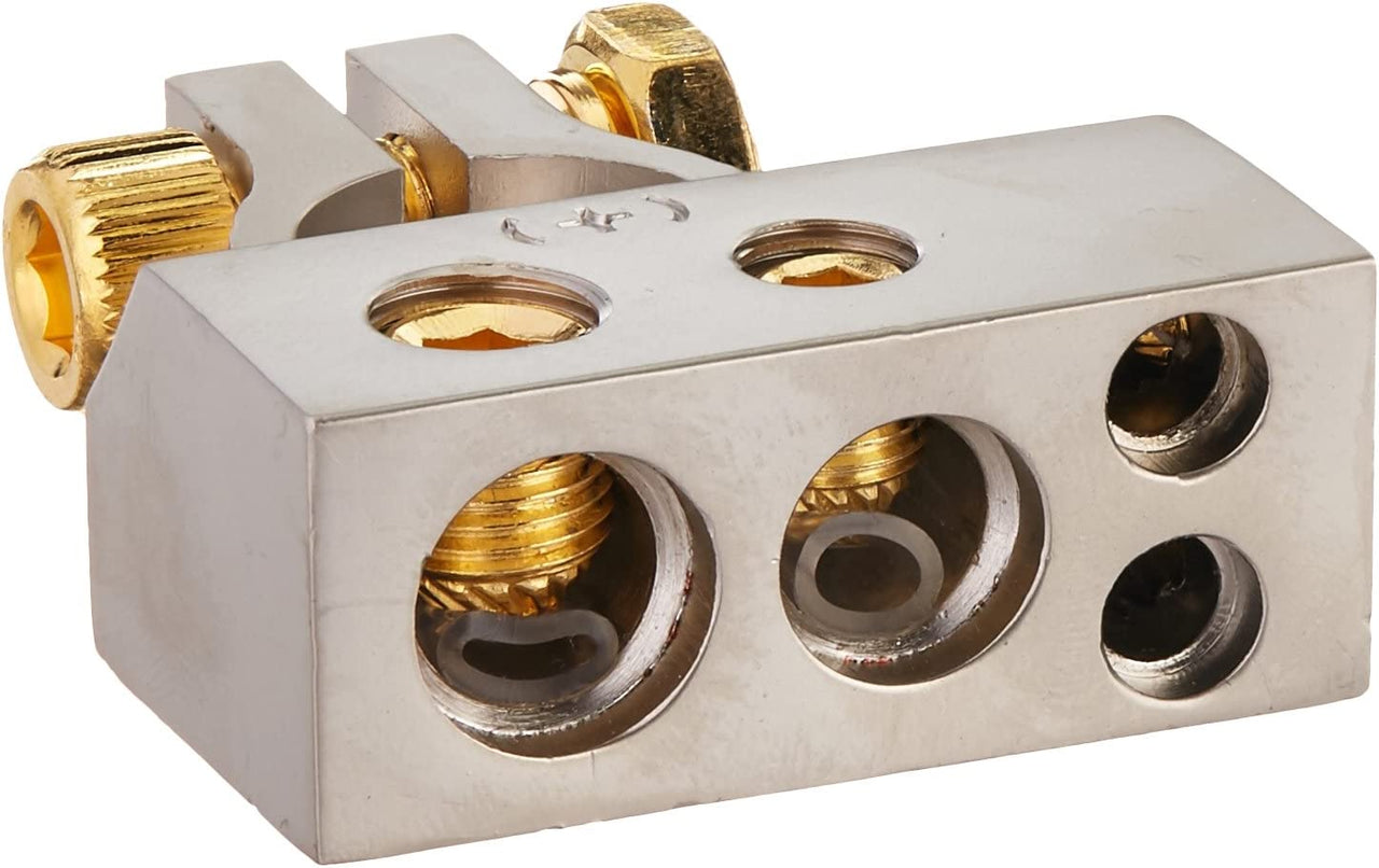 2 American Terminal ABTC300N 0/2/4/6/8 AWG Single Negative Power Battery Terminal Connectors Chrome