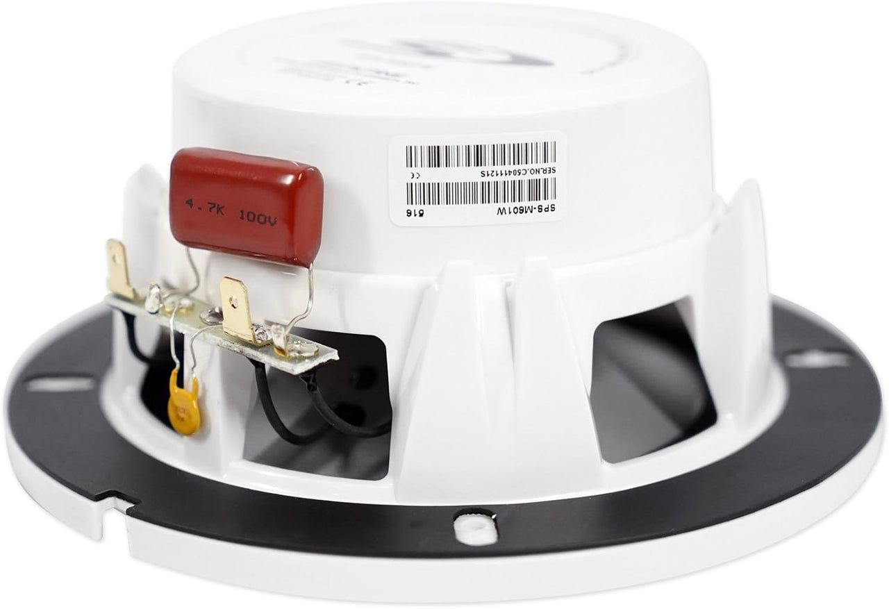 Alpine SPS-M601W 6.5” Coaxial 2-Way Marine Speaker with White Grilles Bundle