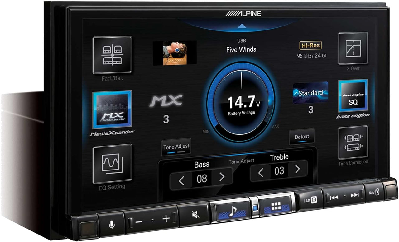 Alpine iLX-507 7" Multimedia Receiver Wireless Apple CarPlay & Wireless Android Auto & 2 Pairs Alpine SXE-6926S 6x9 Coax Speakers w/Power Pack