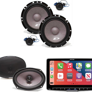 Alpine ILX-F509 9" Receiver & SXE-1751S 6.5" Component & SXE-6926S 6x9 Speakers