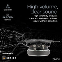 Thumbnail for Pioneer TS-A709 2-3/4” 2-Way 450 Watt Power Coaxial Speaker with a 16mm Tweeter