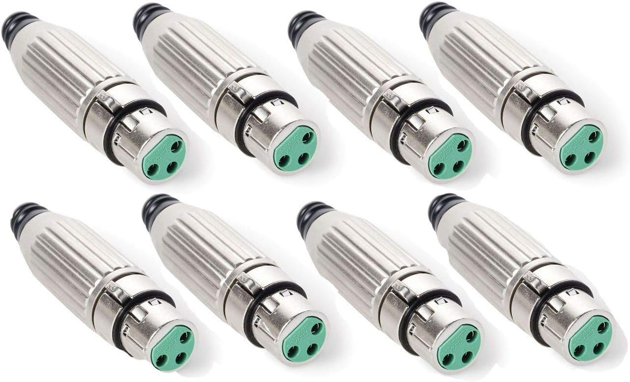 8 Switchcraft AAA3FZ AAA Series 3 Pin XLR Female Cable Mount, Silver Pins / Nickel Metal