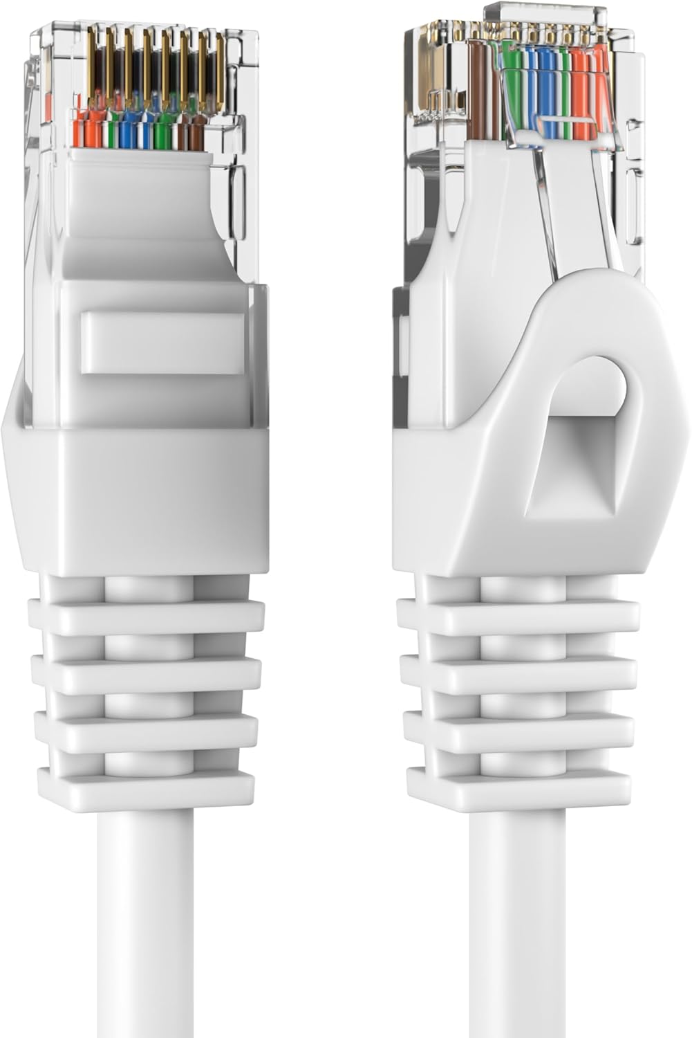 20 A-T 3' Cat6a Ethernet network patch cable RJ45 23AWG 600M solid copper wire White