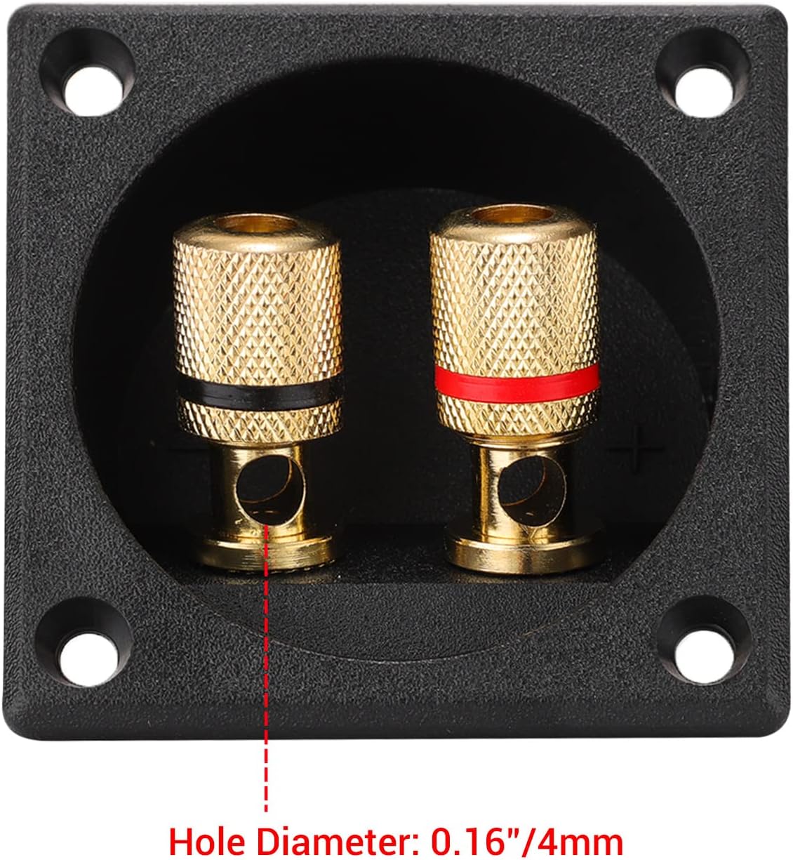 American Terminal 2PCS 2.2 Inch Square 2-Way Speaker Box Terminal Cup Binding Post Subwoofer Box Speaker Terminal for DIY Home Car Stereo Speaker Subwoofer