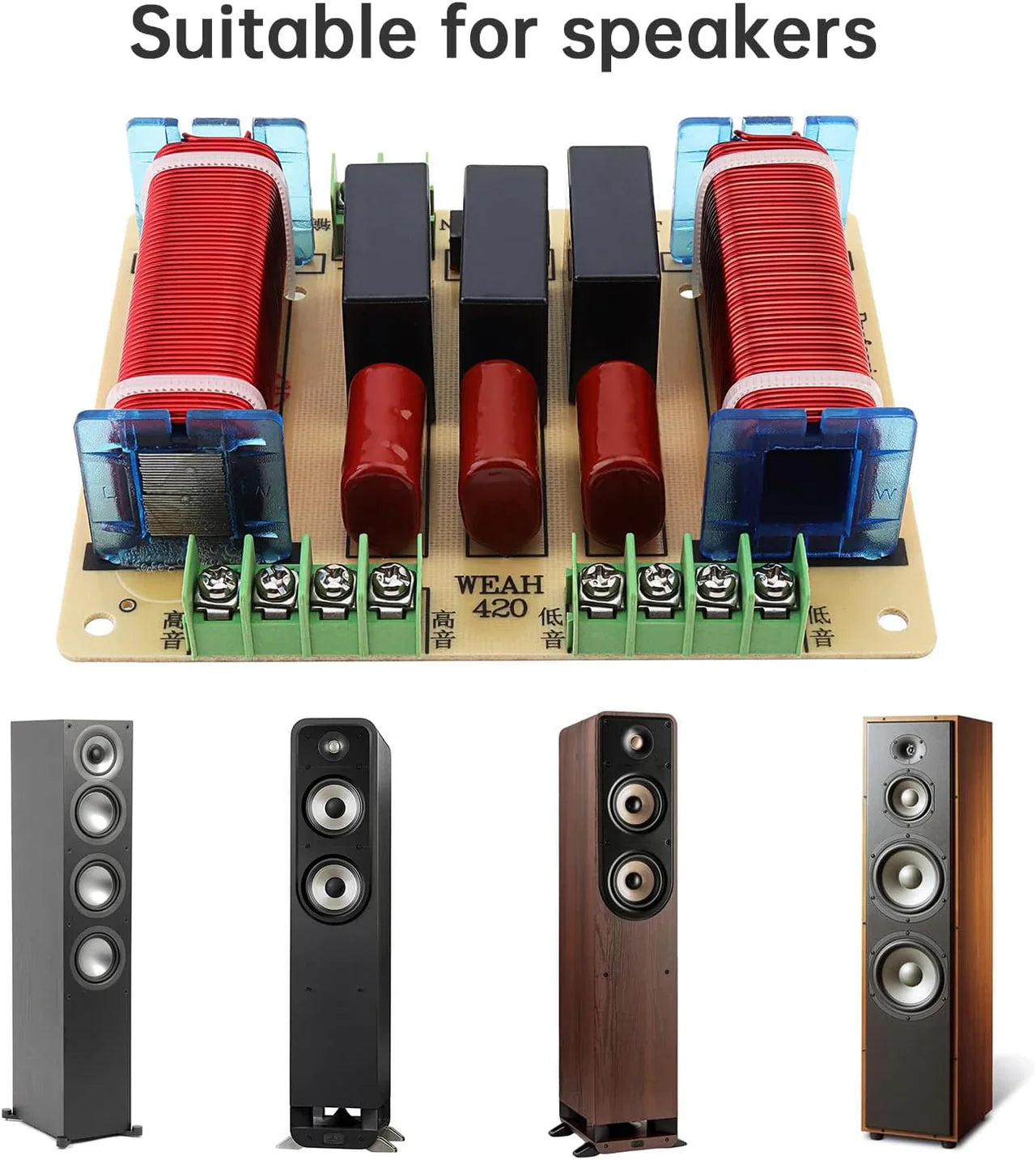 Replacement Speaker Crossover 2500W Fit JBL Peavey Cerwin Veg, Pyle-Pro Mr DJ