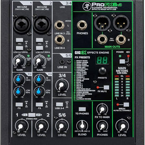 Mackie ProFX6v3 6-Channel Mixer with Built-in Effects and USB + Headphone + Pair XLR Cable + Phone Holder