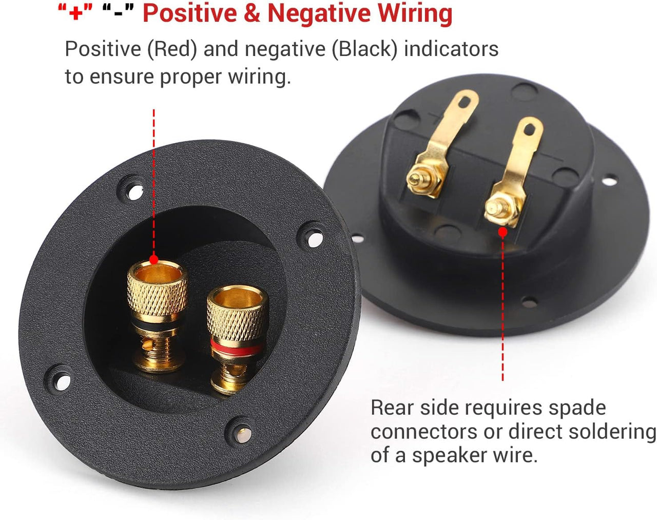 American Terminal 2PCS 3 Inch Round 2-Way Speaker Box Terminal Cup Binding Post Subwoofer Box Speaker Terminal for DIY Home Car Stereo Speaker Subwoofer