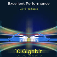 Thumbnail for 10 American Terminal EPC3BL 3' Cat6a Ethernet network patch cable RJ45 23AWG 600M solid copper wire 3' blue
